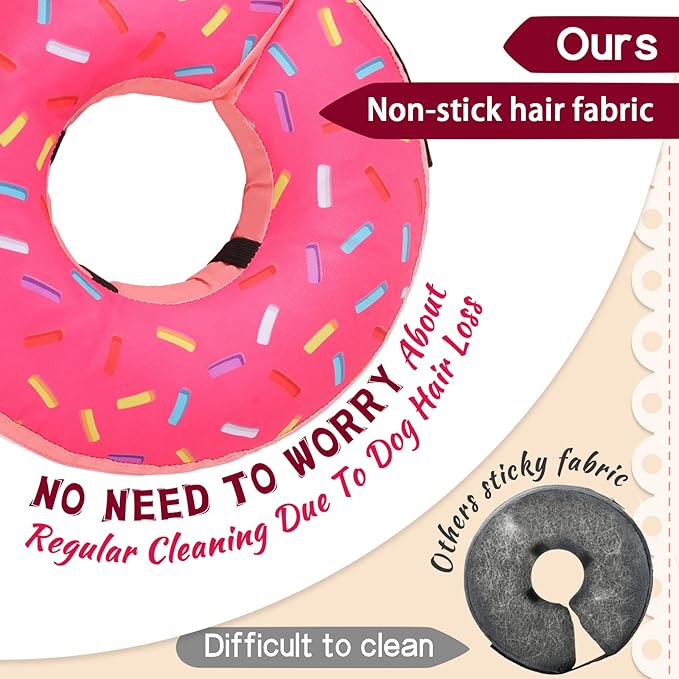 Inflatable Soft Dog Cone Collar for Small Medium Large Dogs & Cats Alternative After Surgery, Blow Up Pet Donut Neck Cone Prevent from Biting & Scratching, Comfy Adjustable Recovery Pillow Collar