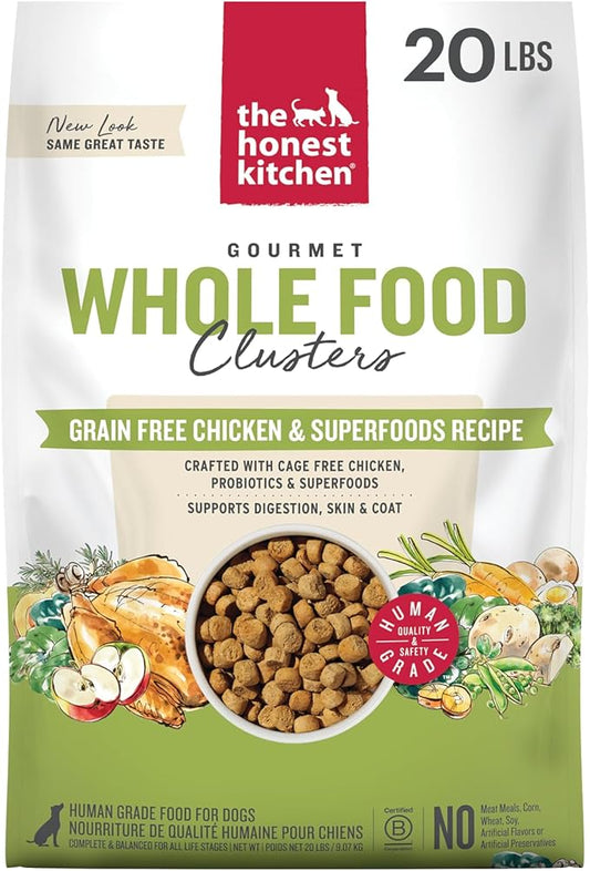 The Honest Kitchen Human Grade Whole Food Clusters Dry Dog Food - Grain Free Chicken 20 lb Bag