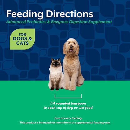 NaturVet – Advanced Probiotics & Enzymes - Plus Vet Strength PB6 Probiotic | Supports and Balances Pets with Sensitive Stomachs & Digestive Issues | for Dogs & Cats (8 oz)