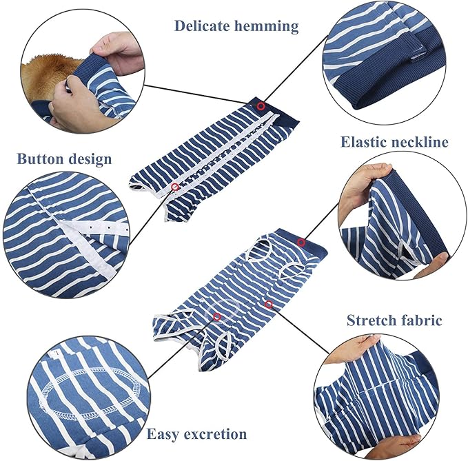 Coppthinktu Dog Recovery Suit for Abdominal Wounds, Breathable Dog Surgery Recovery Suit for Dogs, E-Collar Alternative After Surgery Wear Suit for Small/Medium Dogs