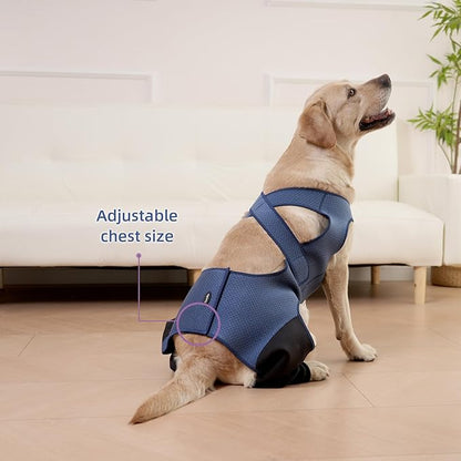 Dog Hind Leg Recovery Sleeve Dog Recovery Suit Breathable, Sleeve to Stop Licking and Biting Firm and Secure, Adjustable Size, Comfortable Alternative to Cone Collars (Rear Both Leg，3XL)