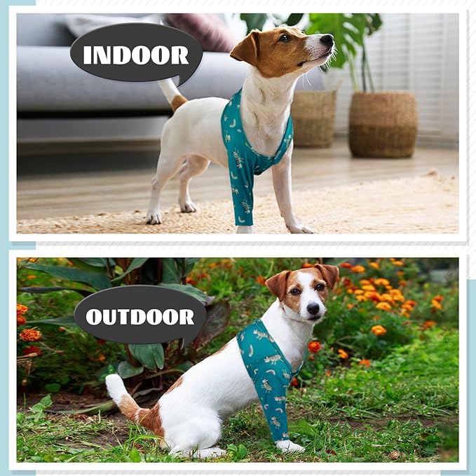 ROZKITCH Dog Wound Cover for Front Right Left Leg, Pet Prevent Licking Wound Elbow Knee Protector, Dog Recovery Suit Cone Collar Alternative for Sprain ACL CCL Arthritis Joint Care Zebra XL