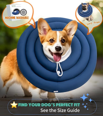 Soft Dog Cones, Recovery Dog Donut Collar After Surgery- Cone of Shame Alternative, Pet Elizabethan E-Collar Anti-Bite Lick Wound Healing Adjustable for Small Large Medium Dogs, 2XL