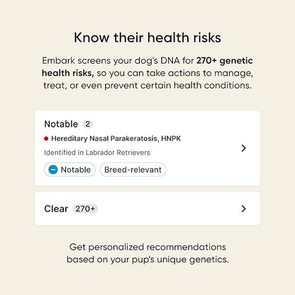 Embark Breed & Health Kit - Dog DNA Testing Kit - Discover Breed, Ancestry, Relative Finder, Genetic Health, Traits, Allergy Risk Scores (Pack of 2)