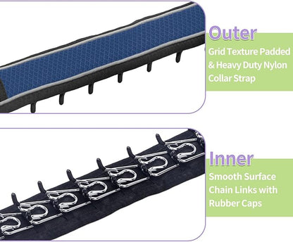 Martingale No Pull Dog Collar for Large Medium Dogs Training Walking, Heavy Duty Nylon Reflective Adjustable Anti Pull Slip Collar with Buckle S Dark Blue