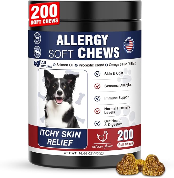 Dog Allergy Support Chews 200 CT, Dog Skin and Itchy