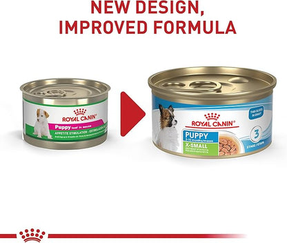 Royal Canin Size Health Nutrition X-Small Puppy Thin Slices in Gravy Dog Food, 3 oz (Pack of 24)