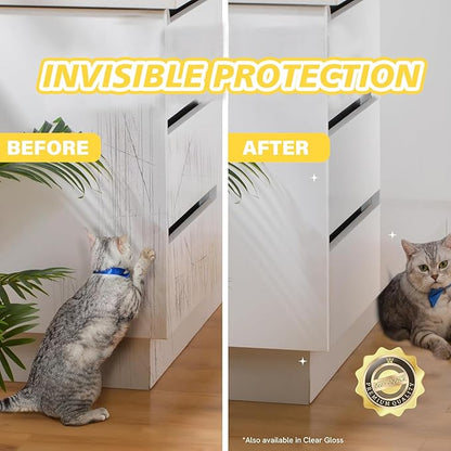 yongjoy Door Protector from Dog Scratching - Cat Scratch Door Frame Single Side Adhesive Protector Anti Dog Scratch Door Guard for Dogs Clear - 200" x 8.2"