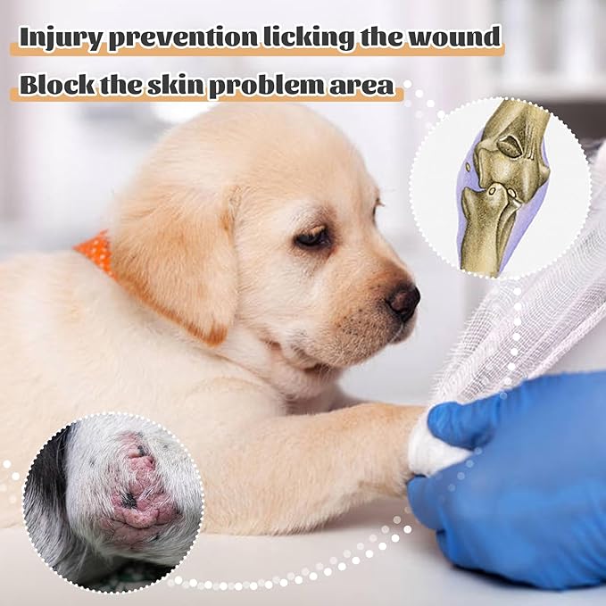 ROZKITCH Dog Wound Protector for Front Right Left Leg, Pet Prevent Licking Wound Elbow Knee Protector, Dog Recovery Suit Cone Collar Alternative for Sprain ACL CCL Arthritis Joint Care Brown XS