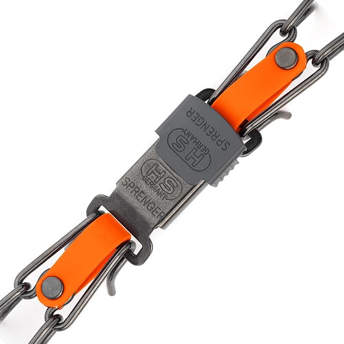 Herm Sprenger Black Stainless Steel Dog Collar with Quick Release ClicLock Buckle O-Ring Biothane Insert Training Collar Made in Germany (Hunter Orange, 23in x 3.2mm(Neck Size up to19-20in))
