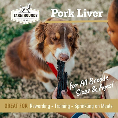 Farm Hounds - Pork Liver - Premium Natural Jerky for Dogs - Made from 100% Humanely Raised Pork - Organ Treats - Great for Training & Treats - No Added Fillers - Made in USA - 4 oz - 1 Pack