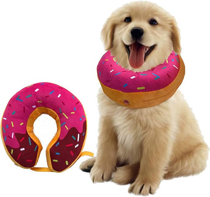 Inflatable Dog Neck Donut Collar for Post Surgery Recovery - Alternative to Elizabethan Collar (Medium Size)