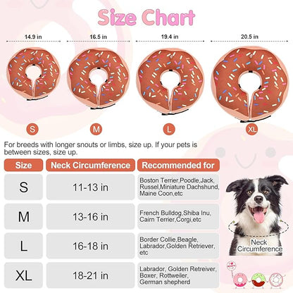 BEAUTYZOO Dog Cone Alternative After Surgery for Large Medium Small Dogs, Soft Inflatable Cone Collar for Dogs Cats, Dog Neck Donut E Collar Dogs Recovery Collar to Stop Licking, Chocolate Brown, XL