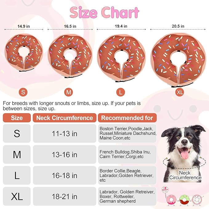 BEAUTYZOO Dog Cone Alternative After Surgery for Large Medium Small Dogs, Soft Inflatable Cone Collars for Dogs Cats, Neck Donut E Collar Dog Recovery Collar to Stop Licking, Chocolate Brown, M