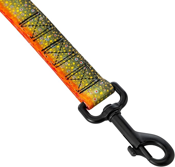 Wolfgang Heavy Duty Dog Leash, Pull-Tested for Walking & Training, BrookTrout Print, Dual Handle Large