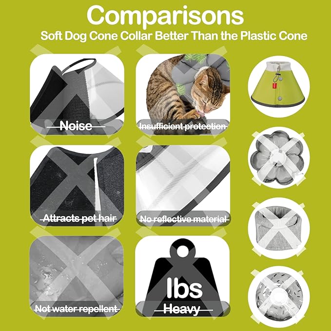 Dog Cone Collar Adjustable After Surgery, Comfortable Dogs Recovery Collar, Adjustable E Collar Alternative to Stop Licking, Protective Dog Neck Collar Plastic Practical