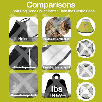 Dog Cone Collar for Dogs After Surgery, Soft Surgery Colla, Adjustable Dog Cone Collar for Pup&Kitty Pet Recovery, Pets Collar