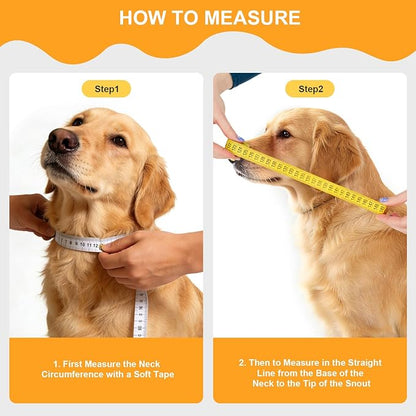 Sponge Core Dog Cat Cone Collar for After Surgery Recovery, Inflatable Dog Cone Alternative, Lainergie Dogs Donut Collar Adjustable with 2PCS Cover for Large Medium Small Dogs Cats (Grey+Yellow, XL)