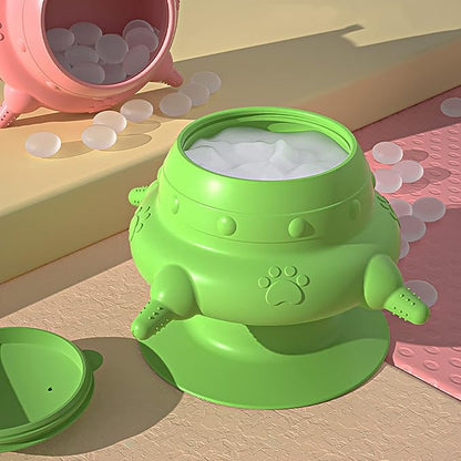 Puppy Nipple Feeder, Kitten Nursing Milk Bowl, Bubble Silicone Milk Feeder, Dog Nurser Bottle with Base, Pacifiers Feeding Station for Multiple Puppies Kittens Rabbits (Green)