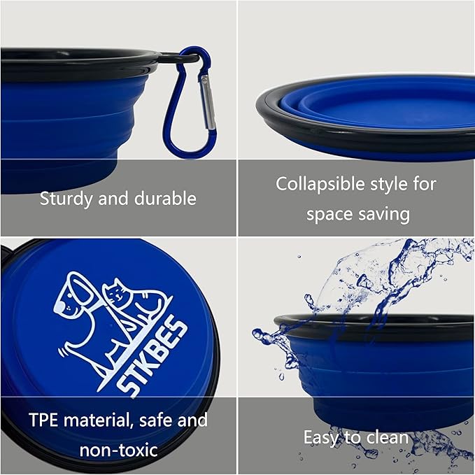 Collapsible Dog Bowl, 6 Pack, Portable, Safe, Reusable, Suitable for Indoor and Outdoor Use