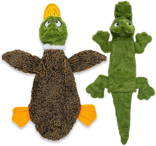 Best Pet Supplies Squeaky Dog Toys with Soft Durable Fabric for Small, Medium and Large Pets Interactive Toy for Indoor Play, Supports Active Biting and Play - 1Wild Duck, Alligator, Medium