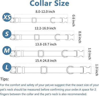 Soft Leather Dog Collar and Leash (6.6') Set - Stylish Rose Gold Heavy Duty Metal Buckle, 4 Adjustable Lengths Leash for Small Medium Large Dogs - Comfortable & Easy to Clean S(12.2"-16.9"), Gold Pink