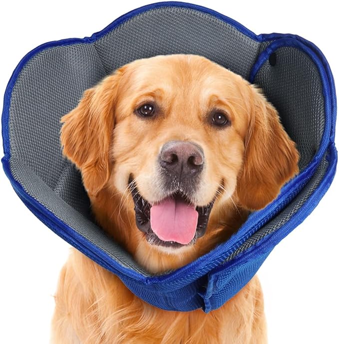 Soft Dog Cone Collar Alternative to Stop Licking,Comfort Recovery Collar for Large, Medium,Small Dogs,Cat,Adjustable Elizabethan Collar Alternative,Dogs Recovery Collar After Surgery,Blue,S