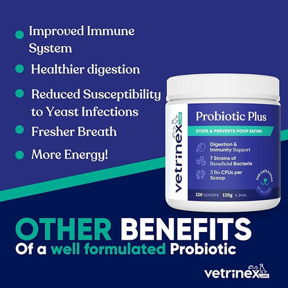 Coprophagia Poop Eating Deterrent & Prevention, Stop & Prevent Stool Eating Treatment - Probiotics for Dogs, Cats and Puppies - Forbids Dog from Eating Poop - Probiotic Powder (120 GMS)