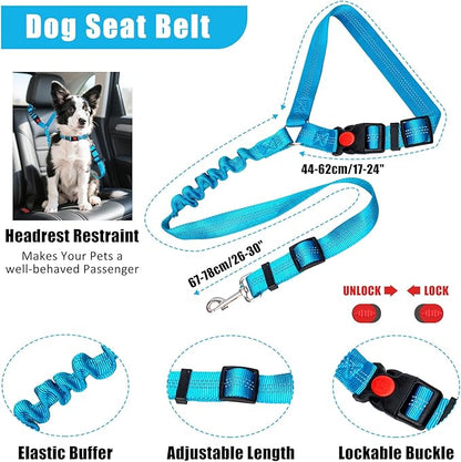 No Pull Dog Harness Adjustable Collar & Leash Set - Dog Halter Harnesses Collapsible Bowls & Poop Bag Dispenser Muzzle ID Tags Toys Fits Small Medium Large Dogs (Blue-M)