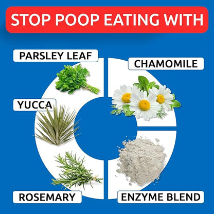 BARK&SPARK NO Poo Treats - Prevent Dog Poop Eating - Coprophagia Treatment - Stool Eating Deterrent - Probiotics & Enzymes - Digestive Health + Breath Aid - 120 Soft Chews - USA Made - Liver