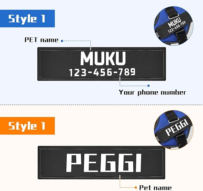 MUMUPET Custom Dog Harness Vest with 2 Personalized Name & Phone Patches, No Pull Reflective Adjustable with Handle, Soft Breathable Padding for Large Dogs (Blue, L)