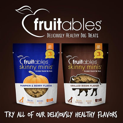 Fruitables Dog Treats, Grilled Bison, 12 Ounces Pack of 2 | Skinny Mini | Low Calorie | Training Treats | Wheat-Free