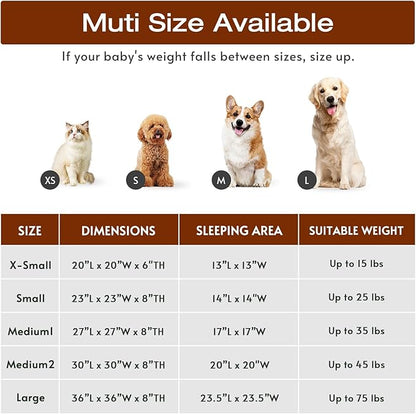 JOLLYVOGUE Small Dog Bed, Calming Soft Anti-Anxiety Donut Cat Bed, Washable Round Fluffy Cushion for Small and Medium Pets (20")