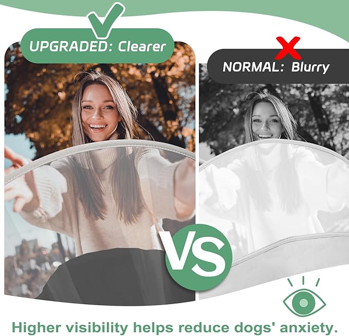 Dog Cone Collar for Recovery: Soft Elizabethan Collar Alternative to Stop Licking, Adjustable Pet Cone for Large, Medium, Small Dogs, for Surgery, Spay, Injury, Skin Treatment (L)