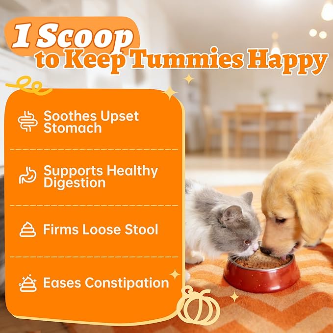 Wellix Pumpkin Powder for Dogs & Cats - Fiber Supplement, Digestion Support, Firms Stool, Dog & Cat Diarrhea, Prebiotic & Probiotic Powder - Food Topper for Dogs & Cats, 7 oz Chicken Flavor
