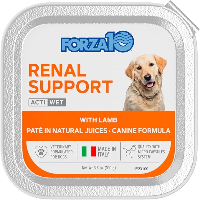 Forza10 - Dog Food, Vet Formulated Wet Dog Food for Kidney Support, Non-GMO, Lamb Flavor, Made in Italy (3.5 oz, 4 Pack)