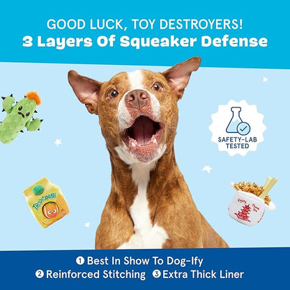 Barkbox Clown Fishing Around Plush Toy for Small Dogs – 2-Part Squeaky Toy with Treat-Hiding Fun – Perfect for Interactive Play and Mental Stimulation