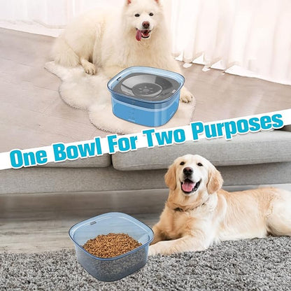 UPSKY 70oz Dog Water Bowl 2L No Spill Dog Bowls Large Capacity Spill Proof Slow Water Feeder, No Splash Dog Bowl Pet Water Dispenser Vehicle Carried Travel Slow Drinking Bowls for Messy Drinkers, Cats