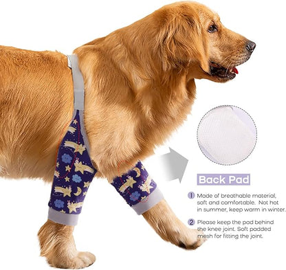 ROZKITCH Dog Surgery Leg Sleeve for Front Legs, Pet Prevent Licking Wound Elbow Knee Protector, Dog Leg Sleeve to Stop Licking Cone Collar Alternative for Sprain ACL CCL Arthritis Blue L