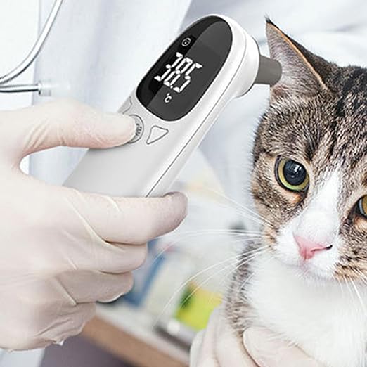 Ear Temperature Thermometer - Non-Conta ct Digital Pet Thermometer for Dogs|Cat and Dog Ear Temperature Monitor | Veterinary Thermometers,Fast and Accurate Temperature Detection for Dogs, Cats - 13cm
