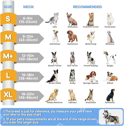 2-in-1 Upgraded Inflatable Dog Cone Collar with Detachable Anti-Licking Shield, Soft Adjustable Elizabethan Collar for Dogs After Surgery (XL, Grey)
