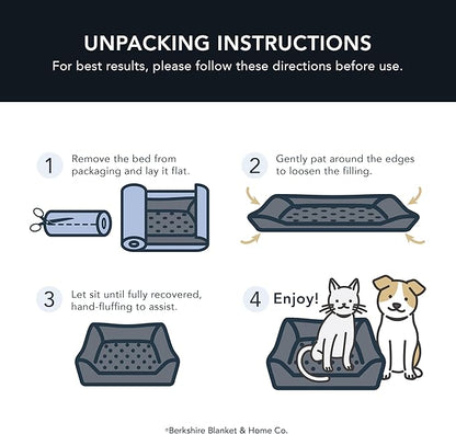 Berkshire Peanuts® Square Dog Bed, Suedemink Fleece Pet Mat with Waterproof & Non-Slip Bottom, Soft Plush Dog Mat for Crate, Couch, or Floor, Machine Washable(Snoopy Everyday Buffalo Plaid, Medium)