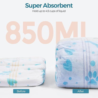 Bestle Male Dog Wrap, Disposable Dog Diapers, 40 Count, L (Waist 23.6”-31.5”), Wetness Indicator, Ultra Protection, Leak Proof, Super Absorbent, Soft