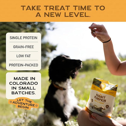 Smart Cookie All Natural Dog Treats - Rabbit & Pumpkin - Training Treats for Dogs & Puppies with Allergies, Sensitive Stomachs - Soft Dog Treats, Grain Free, Chewy, Human-Grade, Made in USA - 5oz Bag