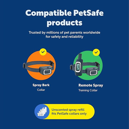 PetSafe Spray Refill - Unscented - No-Mess Replacement Cartridges Spray Dog Bark Collar Remote Training Collar - Refill Cartridge Only - 3-Pack - PAC00-16646