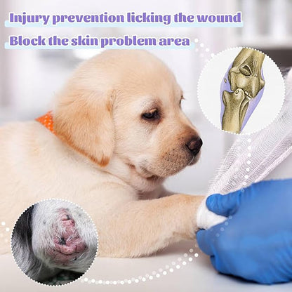 ROZKITCH Dog Recovery Sleeve Front Leg Right Left, Light Arm Protection Keep Bandages in Place for Wound, Stop Chewing Wound Cover ACL Recovery for Sprain CCL Arthritis Joint Care Stripe S