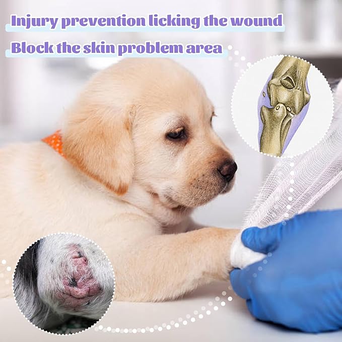 ROZKITCH Dog Sleeve to Prevent Licking Right Left Leg, Only for Front Leg Protection Anti Scratching Wound Skin Problems, Stretchy Material for Sprain ACL CCL Arthritis Joint Care Stripe XS