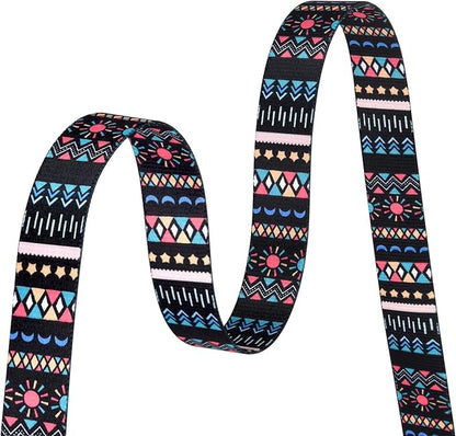 Mihqy Dog Collar with Bohemia Floral Tribal Geometric Patterns - Soft Ethnic Style Collar Adjustable for Small Medium Large Dogs(Black Bohemia,L)