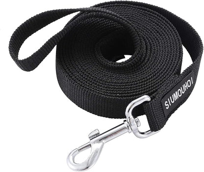 Strong Durable Nylon Dog Training Leash, 1 Inch Wide Traction Rope, 6 ft Long, for Small and Medium Dog (Black, 6 Feet)