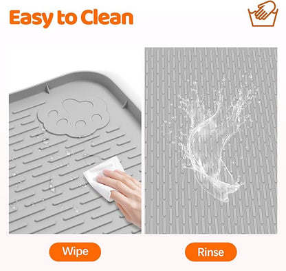 Pee Pads for Dogs, 40" x 28" Extra Large Reusable Dog Silicone Mat for Floor Protector, Washable Non-Slip Dog Training Pads for Potty Training (Light Grey)